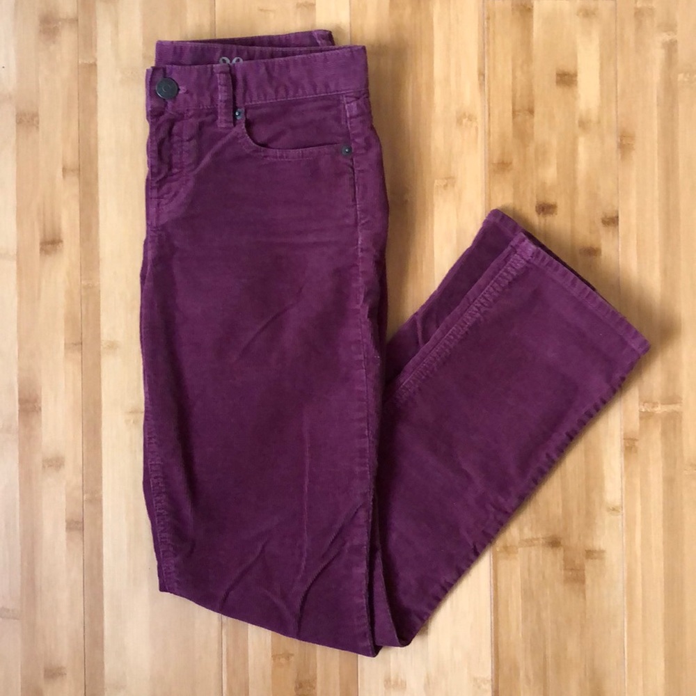 JCrew Burgundy Matchstick Corduroy Pants, 26